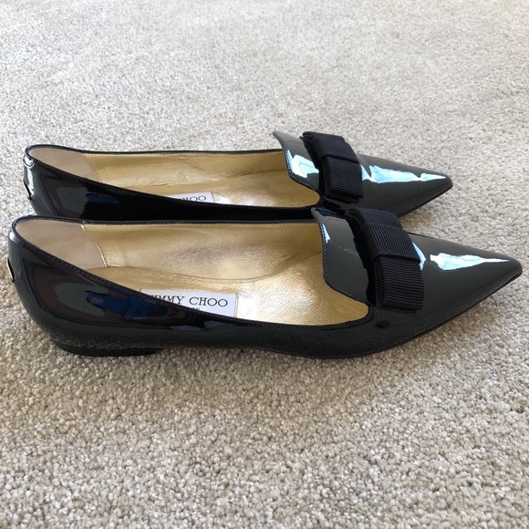 Jimmy Cho Patent Gala Loafers in Black - Picture 8 of 8